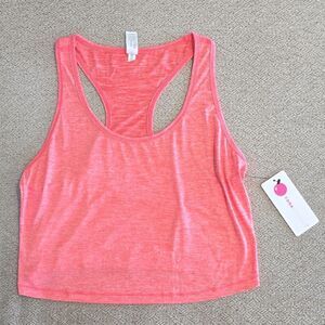 Yogalicious Heather Pink Crop Yoga Athletic Workout Tank - Size XL